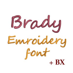 Brady Machine embroidery font 5 sizes , BX font , Machine embroidery design