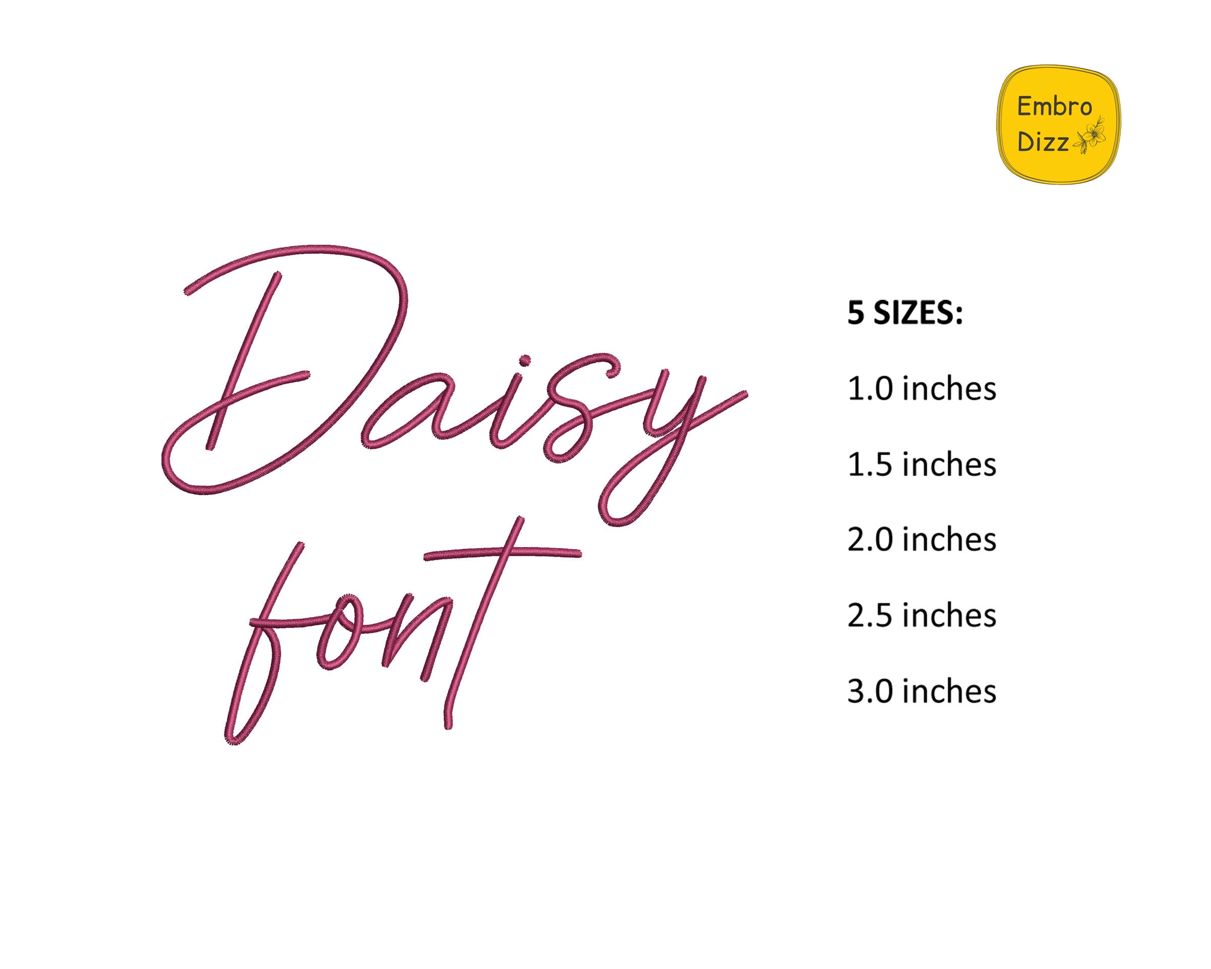Daisy In Cursive Boho Cursive Embroidery Font Daisy , Machine Embroidery Design , BX ...