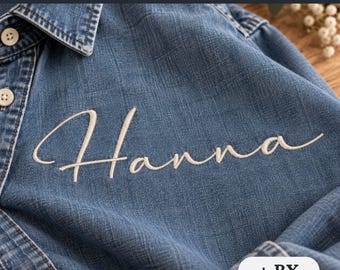 Script embroidery font Hanna, Cursive monogram alphabet, BX included, 5 Sizes