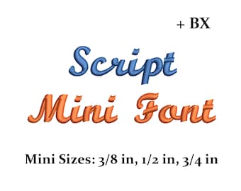 Script Mini embroidery font , Embroidery design for machine , BX font