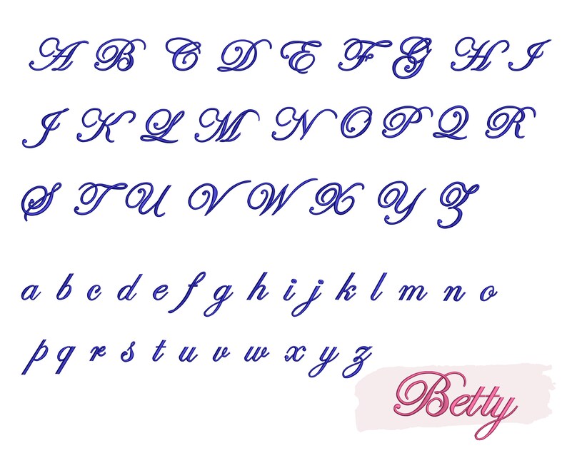 Betty Embroidery Font, Machine Embroidery Designs, BX Font (digital ...
