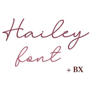 Script embroidery font , Machine embroidery design , BX cursive thin callighraphic embroidery font Hailey