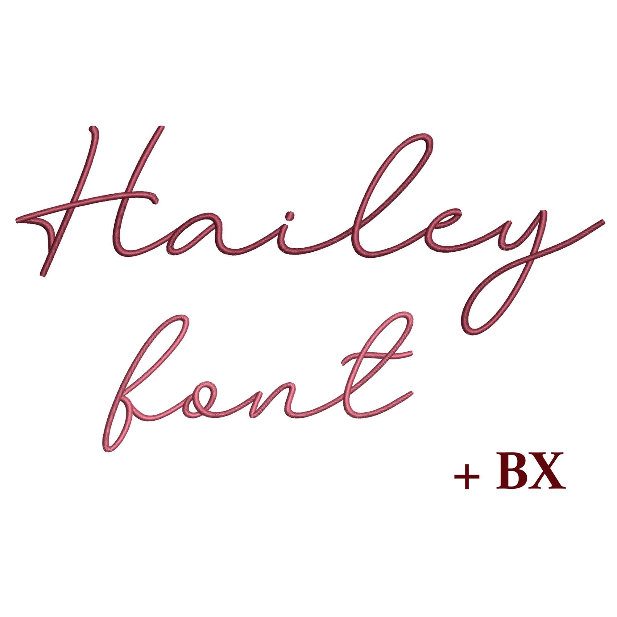 Scriptborduurlettertype, Machineborduurontwerp, BX cursief dun kalligrafie borduurlettertype Hailey