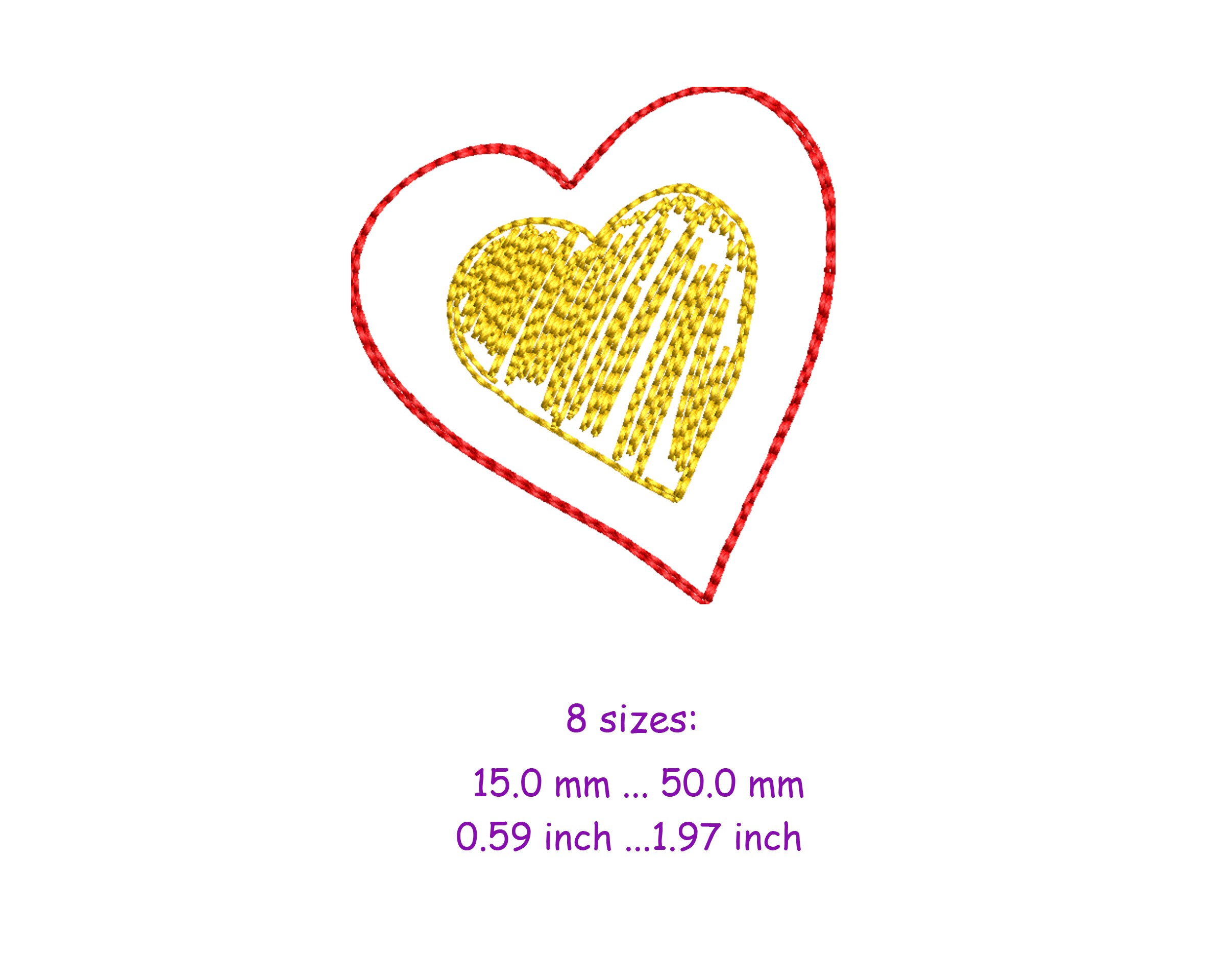 Machine embroidery design Mini Heart Embroidery file for Etsy