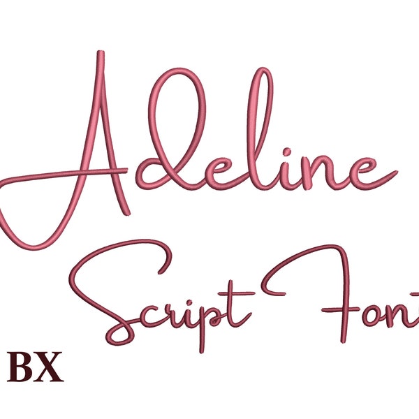 Script Embroidery font , Calligraphy Machine embroidery design Adeline , Bx font