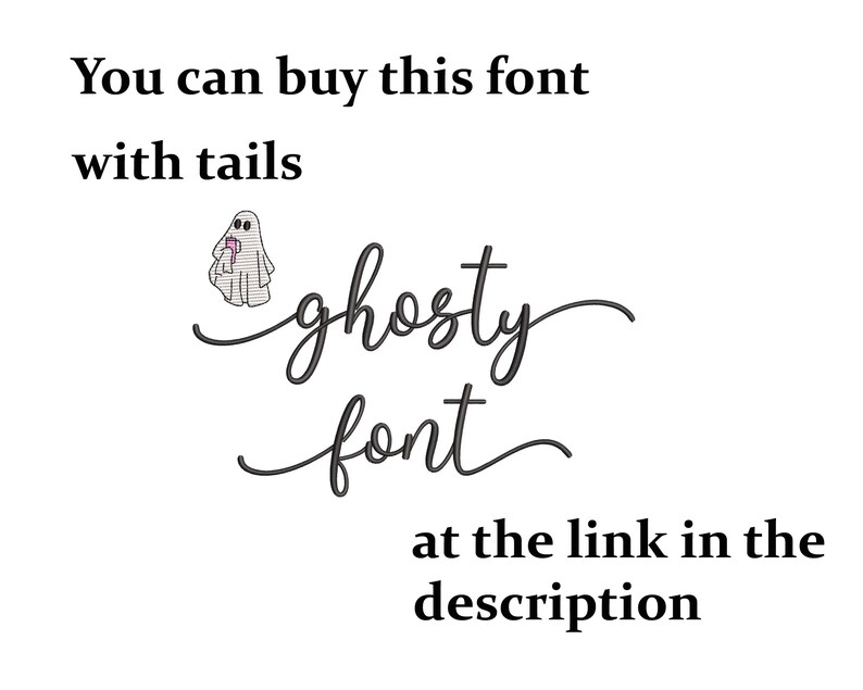 Halloween Cursive Machine Embroidery Font Ghosty , Ghost Embroidery ...