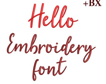 Hello Embroidery fonts , Bx font , Machine embroidery designs 5 sizes