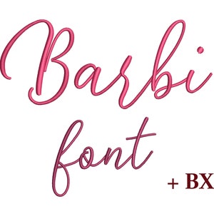 Machine script embroidery font Barbi, Machine embroidery design , Handwritten cursive BX embroidery font