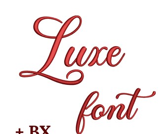 Script cursive embroidery font Luxe, Machine embroidery design , BX PES JEF 5 sizes