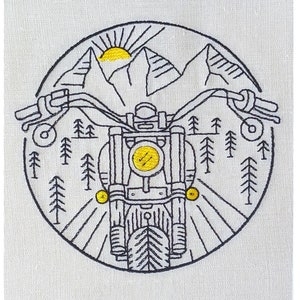 Motorcycle Travel Machine embroidery designs , Biker Mountain Adventure embroidery designs