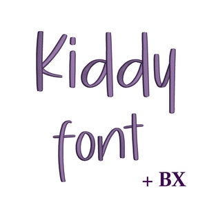 Kids cute script embroidery font Kiddy , Machine embroidery design , BX cursive girl baby embroidery font 5 sizes
