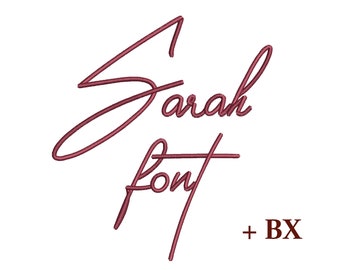 Script cursive machine embroidery font Sarah , Embroidery design , BX font for machine embroidery