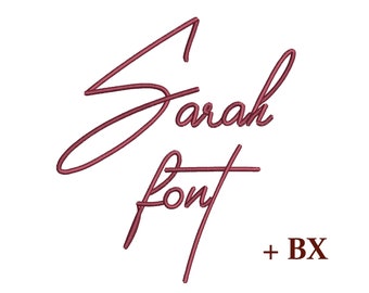 Script cursive machine embroidery font Sarah , Embroidery design , BX font for machine embroidery