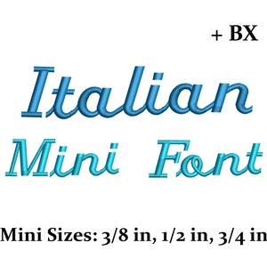 Mini Script embroidery font , Machine embroidery design Italian , BX font
