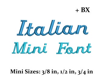 Mini Script embroidery font , Machine embroidery design Italian , BX font