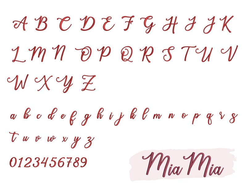 Machine Embroidery Script 10 Script Embroidery Font Bundle , Machine Embroidery Design , BX ...