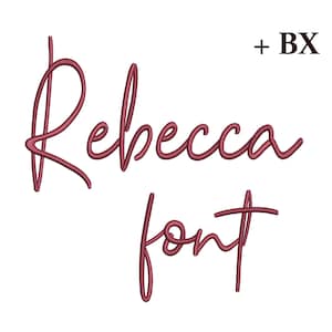 Script borduurlettertype, borduurontwerp Rebecca, BX-lettertype 5 maten + 0,75 inch
