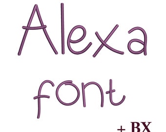 Baby cursive machine embroidery font Alexa , Embroidery design for kids , BX script cute embroidery font