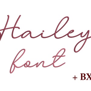 Script embroidery font , Machine embroidery design , BX cursive thin callighraphic embroidery font Hailey image 1