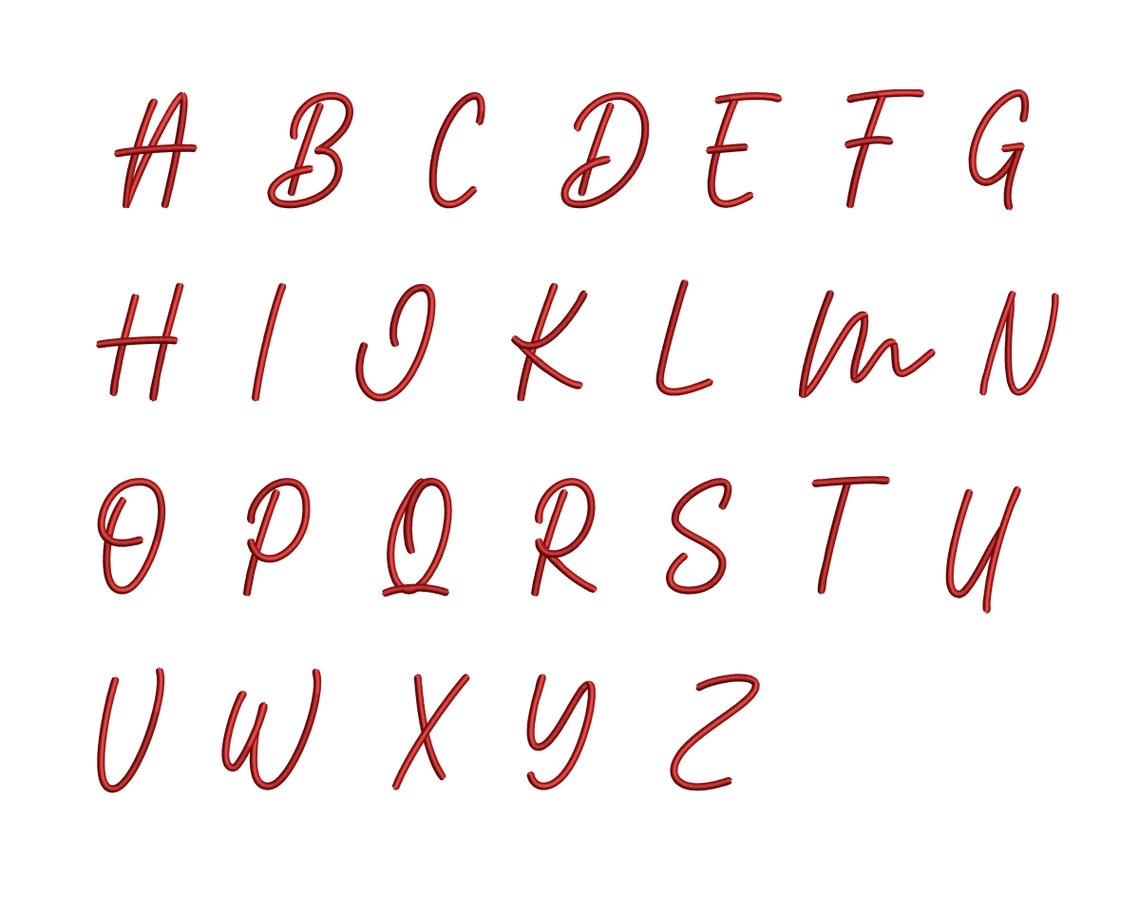 BX Script Machine Embroidery Font , A-Z Embroidery Design for Machine ...