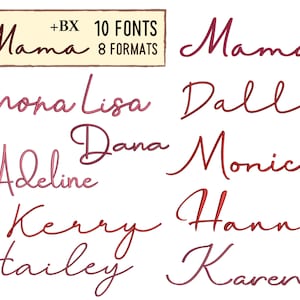 Mama Embroidery font bundle , Machine embroidery designs , 10 BX Script cursive embroidery fonts bundle