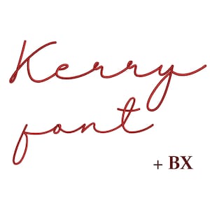 Cursief borduurlettertype Kerry, machineborduurontwerp, handgeschreven BX-borduurlettertype