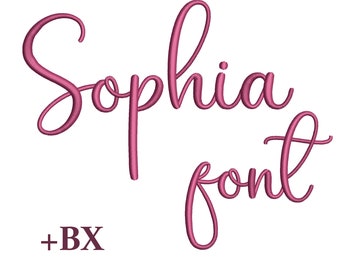 Script embroidery font Sophia , Machine embroidery font , BX cursive crufty girl embroidery font