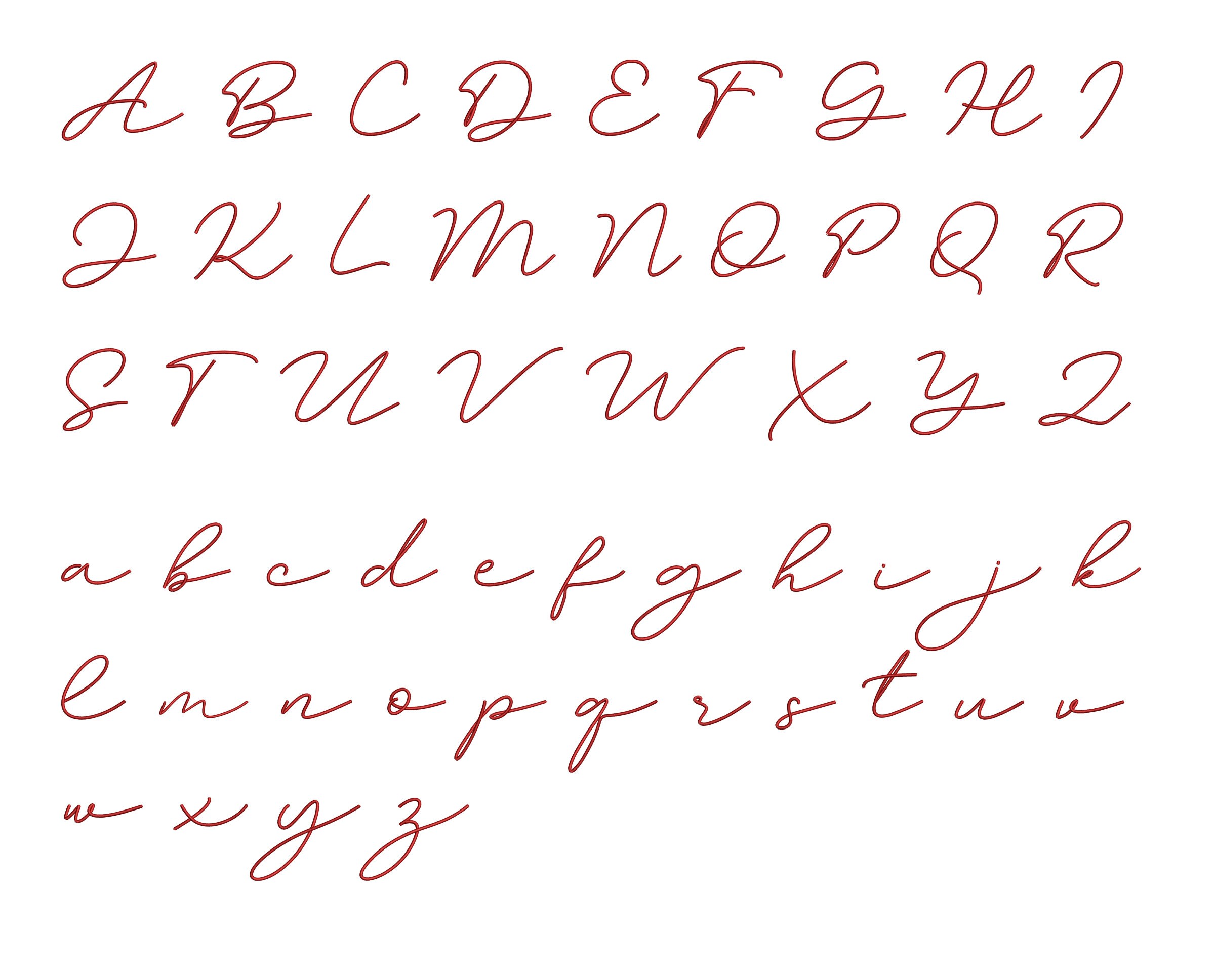 Script Embroidery Font Anna , Machine Embroidery Designs , Cursive BX ...