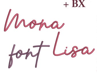 Bx Script Maschinenstickschrift A-Z Stickmuster für Nähmaschine, Mona Lisa kursive Uni Monogramm Schriftart