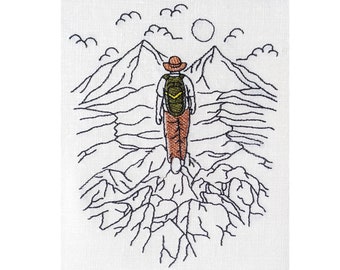 Mountain Adventure Machine embroidery design , Camping embroidery design