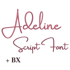Font ricamo script, disegno ricamo macchina calligrafia Adeline, font Bx