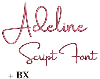 Script Embroidery font , Calligraphy Machine embroidery design Adeline , Bx font