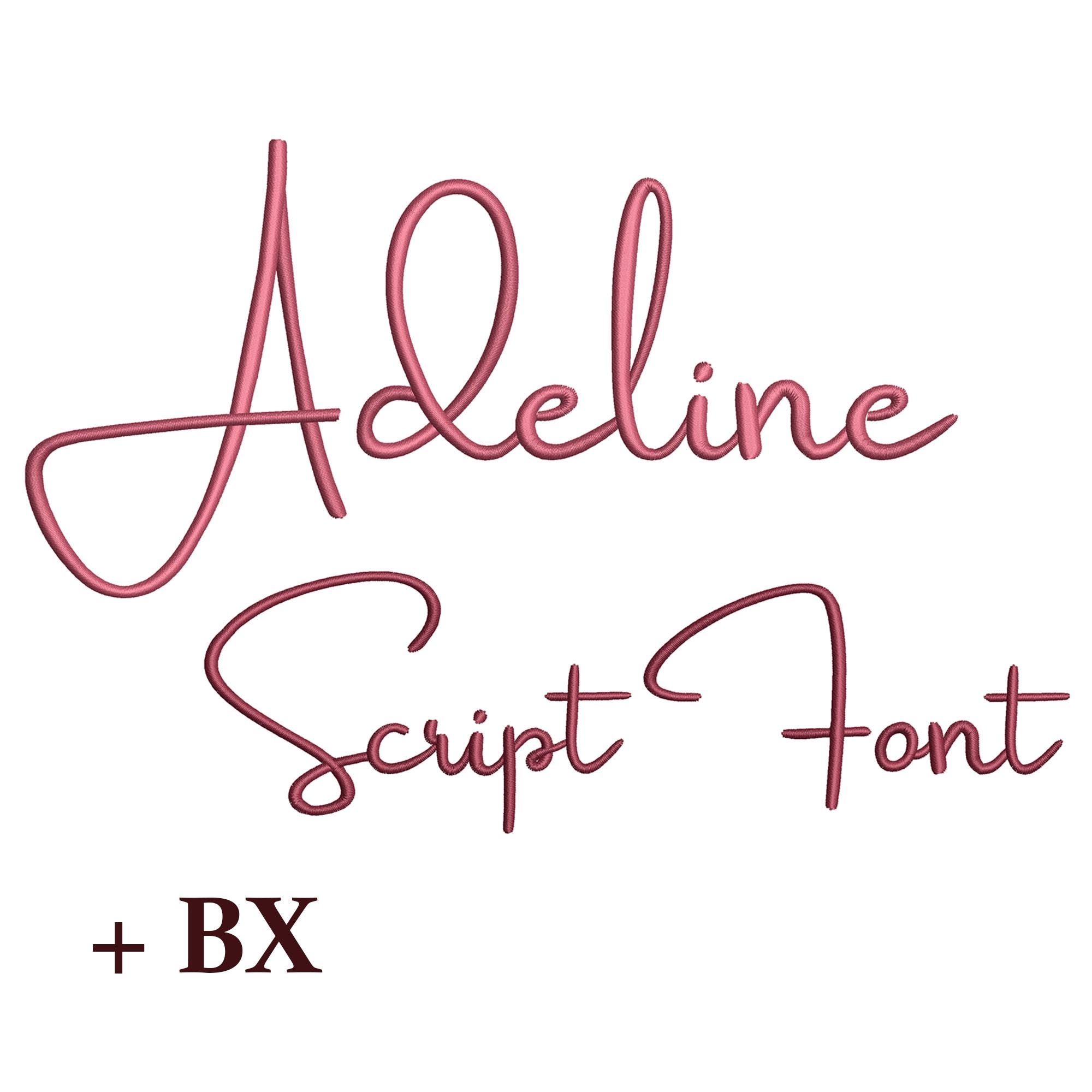 Script Embroidery Font , Calligraphy Machine Embroidery Design Adeline , Bx  Font - Etsy, image size:2000x2000