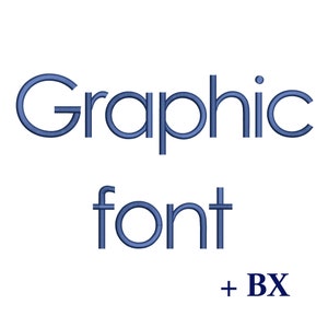 Block embroidery font Graphic , Machine embroidery design , BX modern sans serif embroidery font 5 sizes