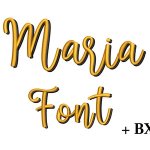 Layered script embroidery font , Christmas embroidery designs for machine Maria , BX font