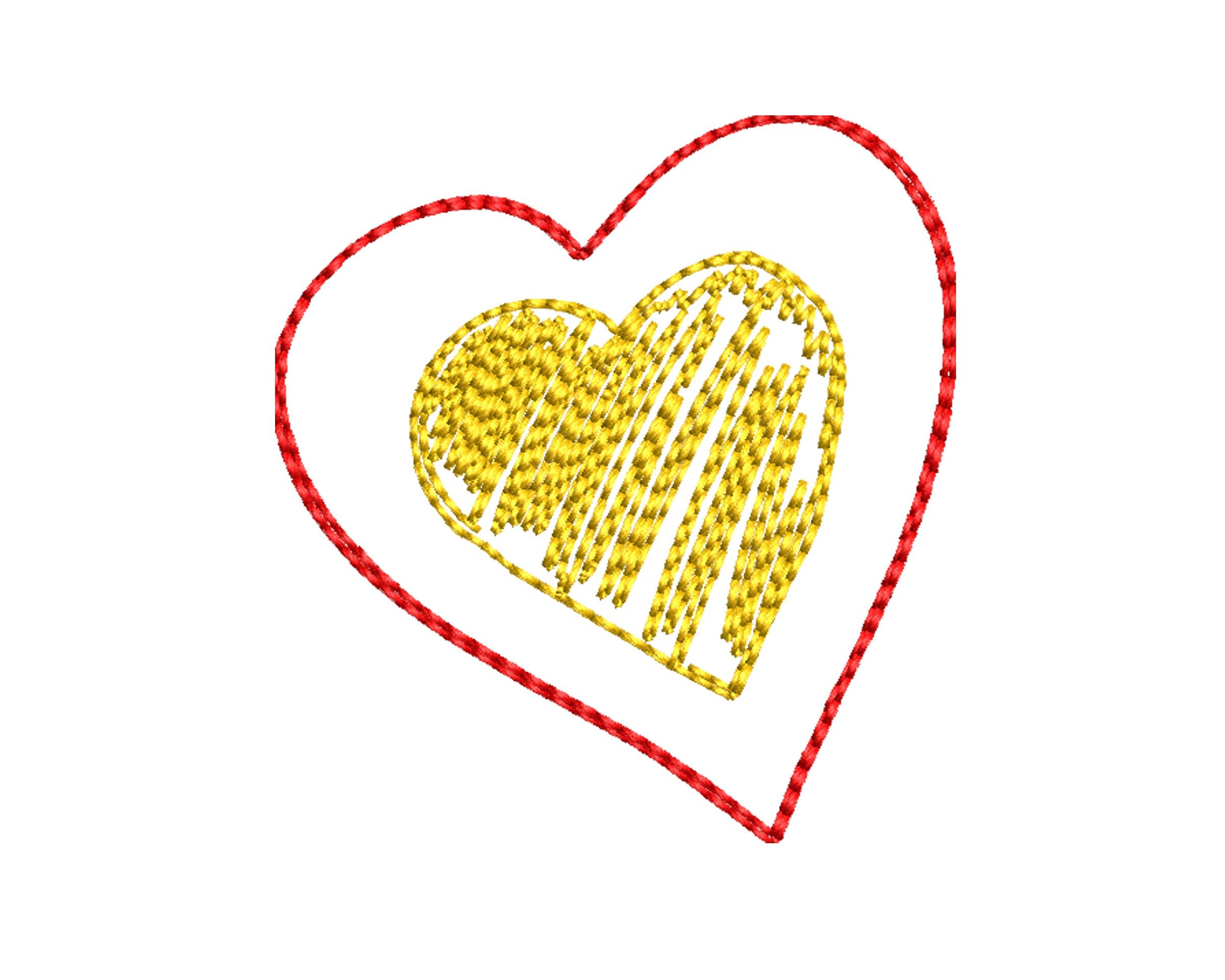 Machine embroidery design Mini Heart Embroidery file for Etsy