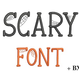 Fuente de bordado Halloween Spider Scary, Diseño de bordado para máquina, fuente BX 4 tamaños