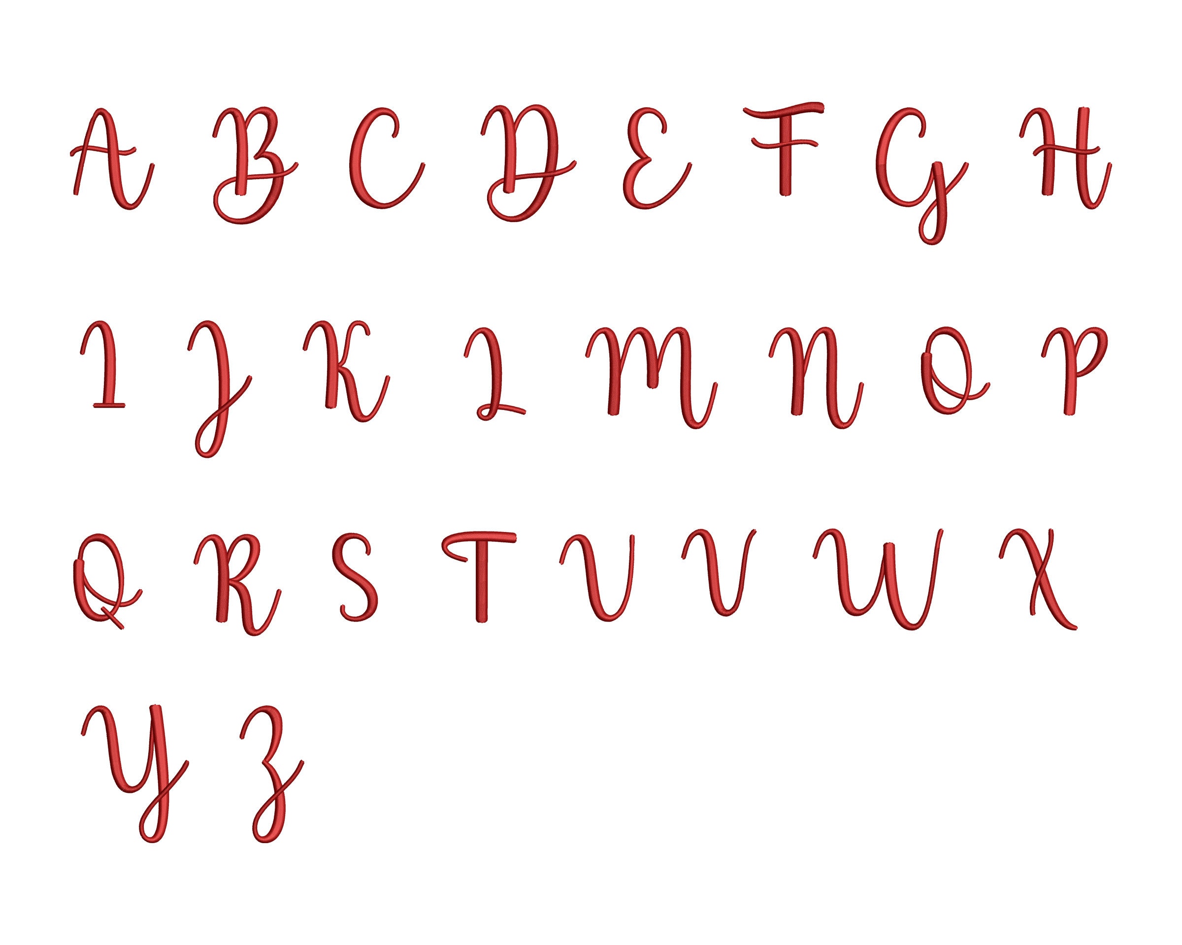 BX Script Wedding Embroidery Font , Monogram Machine Embroidery Font ...