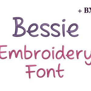 Embroidery font , Machine embroidery design Bessie , BX font 6 sizes + 0.75 inch