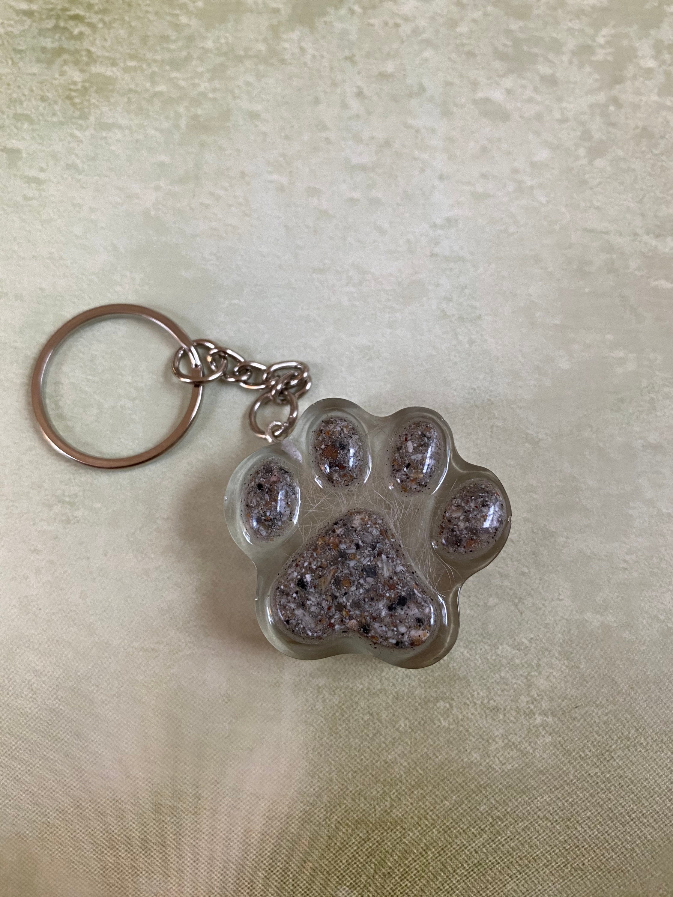 1 Dog ashes keepsake resin paw print/ key ring Etsy