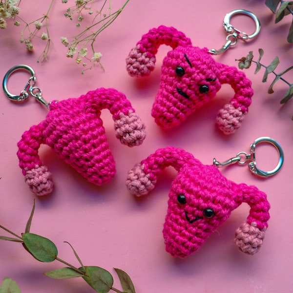 Crocheted Uterus Keychain | Abortion Access, All Proceeds Donated