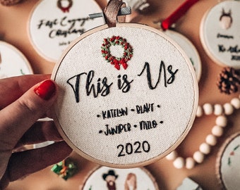 This Is Us Embroidered Ornament | Keepsake, Family Ornament, Personalized Ornament, Handmade