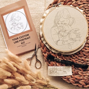 Portrait Embroidery Kit | Custom Line Art, Photo Embroider DIY