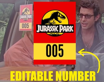 Plantilla de pase de coche de Jurassic Park - DIGITAL