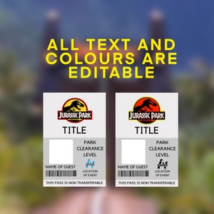 Jurassic Park Badge Template for Parties Etsy Jurassic Park Badge Template for Parties Etsy