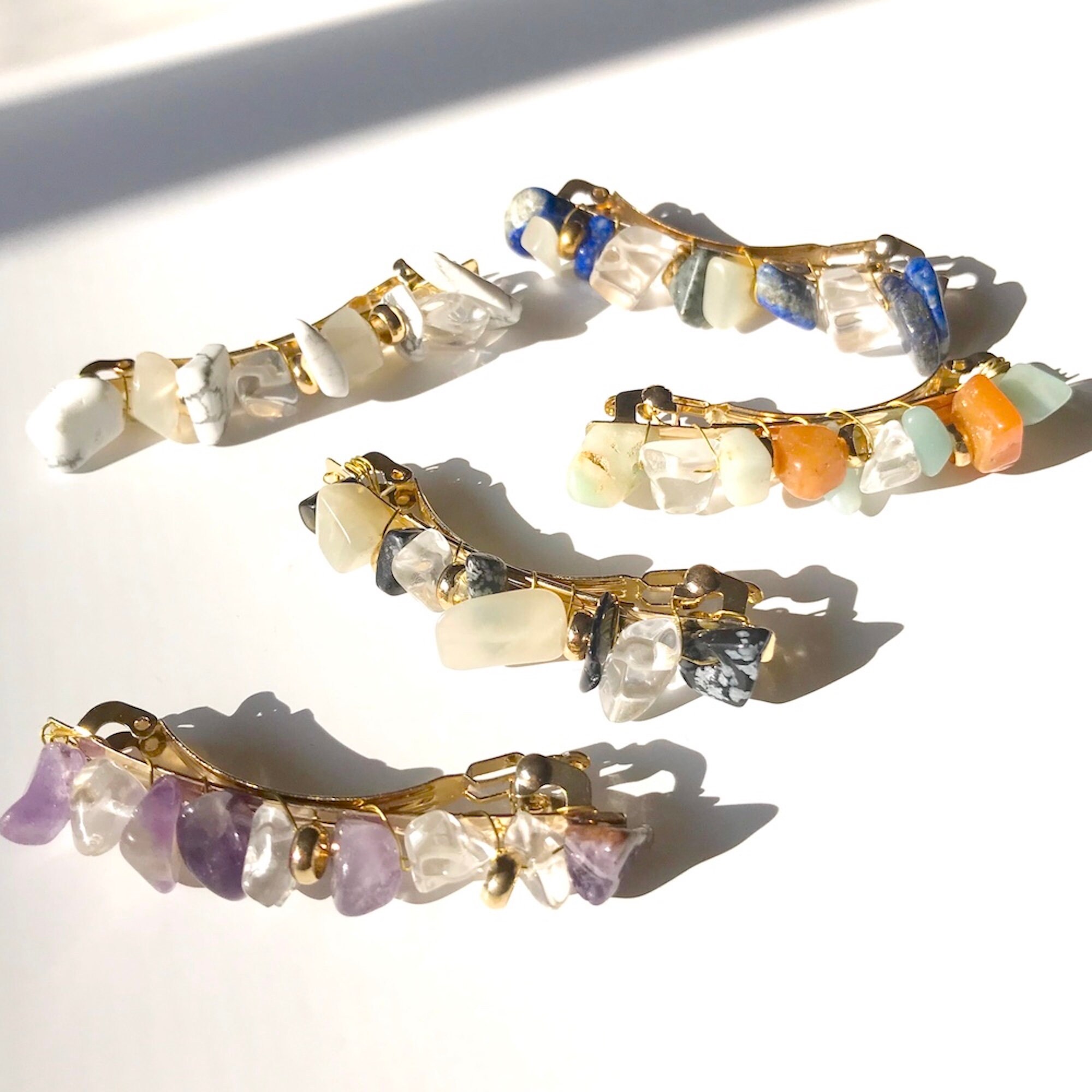 Crystal stone hair barrette / Hair Clip / Natural stone / Etsy