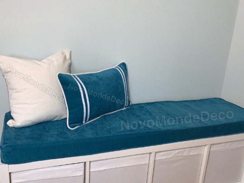 Blue Velvet Seat Cushion Cover for IKEA Kallax Window Seat | Etsy