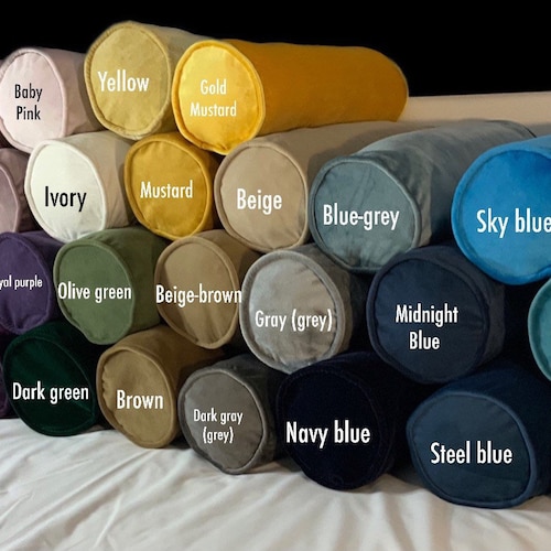 Velvet Bolster Pillow Cover many Colors and Sizes Available Etsy Canada
