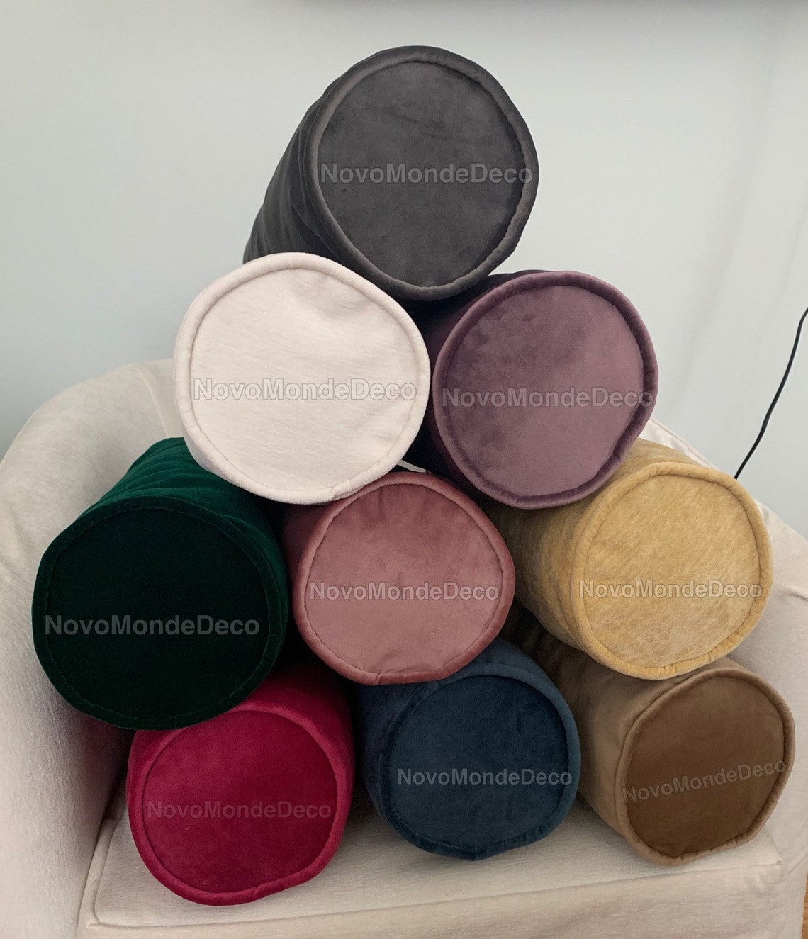 Velvet Bolster Pillow Cover many Colors and Sizes Available Etsy