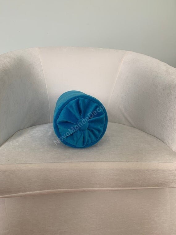 Teal Blue Velvet Bolster Pillow Cover many Sizes Available Etsy